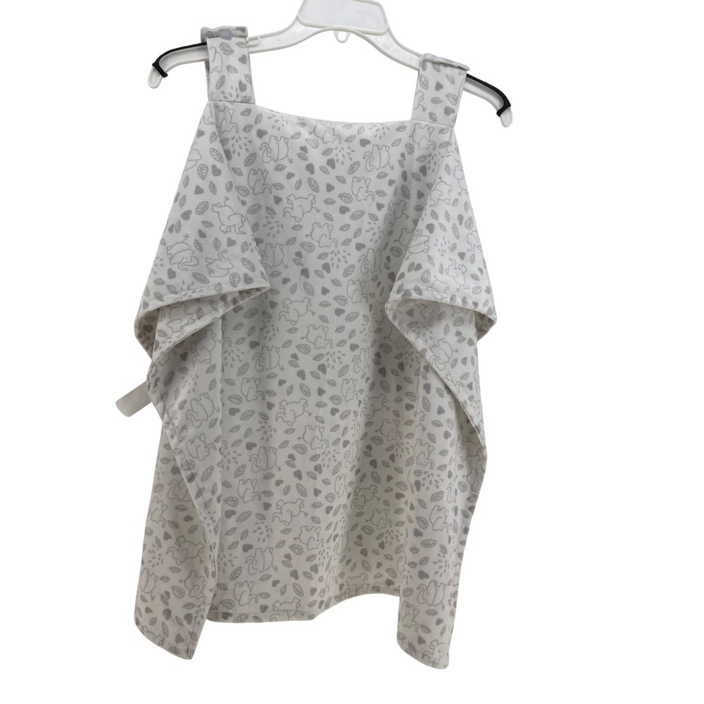 True Baby Car Seat Canopy Unisex OS White Grey Elephant Hearts Leaves Soft Plush
